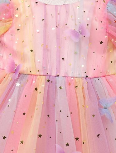 Idopip Toddler Baby Girls Sequin Butterfly Tutu Dress Princess Birthday Party Pageant Flower Girl Wedding V-Backless Dresses in Kuwait