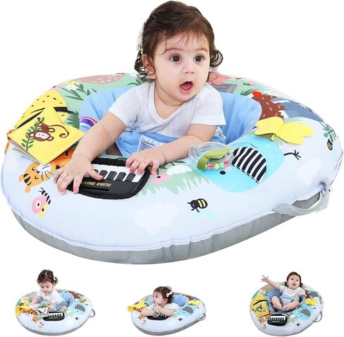 Lovvie & Joy 3-in-1 Baby Seat & Tummy Time & Play Activity Center Ring,Soft Infant Seats for Sitting Up Chair 0-12 Months Babies with Toys for Early Sensory Exploration and Motor Skill Development in Kuwait