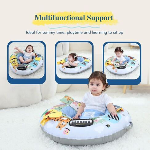 Lovvie & Joy 3-in-1 Baby Seat & Tummy Time & Play Activity Center Ring,Soft Infant Seats for Sitting Up Chair 0-12 Months Babies with Toys for Early Sensory Exploration and Motor Skill Development in Kuwait