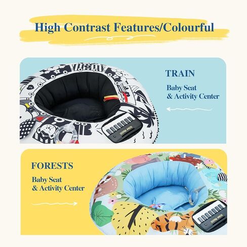 Lovvie & Joy 3-in-1 Baby Seat & Tummy Time & Play Activity Center Ring,Soft Infant Seats for Sitting Up Chair 0-12 Months Babies with Toys for Early Sensory Exploration and Motor Skill Development in Kuwait