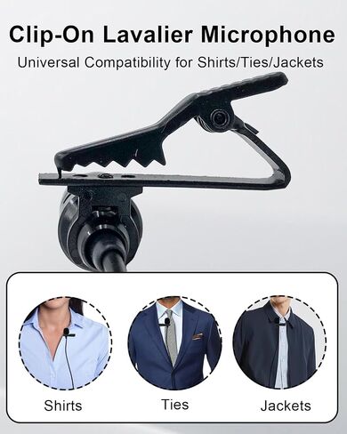 Lavalier Lapel Microphone Compatible with Sennheiser Wireless System Bodypack Transmitter EW100 G4 EW300 G1 G2 G3, EWD1, ME2, ME3, ME4 Omnidirectional Condenser Mic (3.5mm Screw Lock Plug) in Saudi Arabia