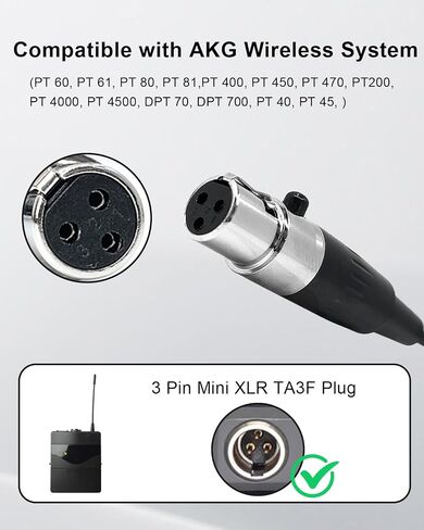 Lavalier Lapel Microphone Compatible with Sennheiser Wireless System Bodypack Transmitter EW100 G4 EW300 G1 G2 G3, EWD1, ME2, ME3, ME4 Omnidirectional Condenser Mic (3.5mm Screw Lock Plug) in Saudi Arabia