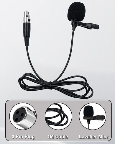 Lavalier Lapel Microphone Compatible with Sennheiser Wireless System Bodypack Transmitter EW100 G4 EW300 G1 G2 G3, EWD1, ME2, ME3, ME4 Omnidirectional Condenser Mic (3.5mm Screw Lock Plug) in Saudi Arabia