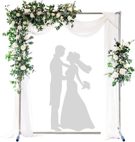 HOME RIGHT Arch Backdrop Stand,7x4 FT Metal Wedding Square Backdrop Stands for Ceremony Square Stainless Steel Backdrop Stand for Parties,Wedding,Birthday,Anniversary,Baby Shower,Garden Decoratip in Saudi Arabia