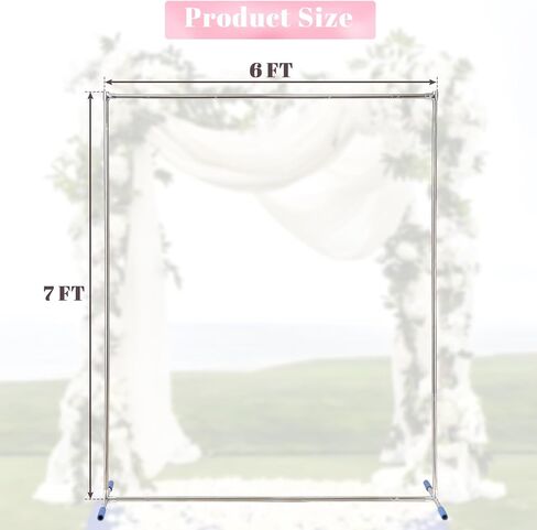 HOME RIGHT Arch Backdrop Stand,7x4 FT Metal Wedding Square Backdrop Stands for Ceremony Square Stainless Steel Backdrop Stand for Parties,Wedding,Birthday,Anniversary,Baby Shower,Garden Decoratip in Saudi Arabia