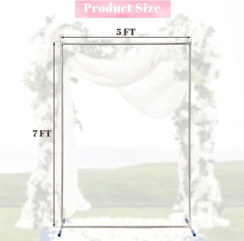 HOME RIGHT Arch Backdrop Stand,7x4 FT Metal Wedding Square Backdrop Stands for Ceremony Square Stainless Steel Backdrop Stand for Parties,Wedding,Birthday,Anniversary,Baby Shower,Garden Decoratip in Saudi Arabia