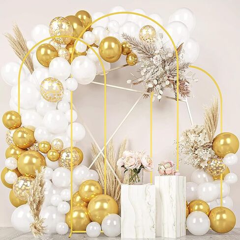 Metal Arch Stand and Cover Set 7.2FT 6FT Black Arch Backdrop Cover for Round Top Balloon Stands Arched Stand with Covers Set of 2 Chiara Backdrop Covers for Bridal Baby Shower Wedding Decor in Saudi Arabia