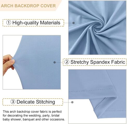 Metal Arch Stand and Cover Set 7.2FT 6FT Black Arch Backdrop Cover for Round Top Balloon Stands Arched Stand with Covers Set of 2 Chiara Backdrop Covers for Bridal Baby Shower Wedding Decor in Saudi Arabia