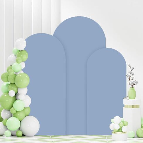 Metal Arch Stand and Cover Set 7.2FT 6FT Black Arch Backdrop Cover for Round Top Balloon Stands Arched Stand with Covers Set of 2 Chiara Backdrop Covers for Bridal Baby Shower Wedding Decor in Saudi Arabia