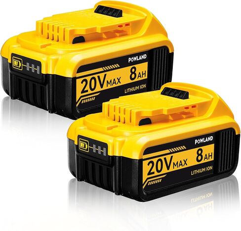 POWLAND 4-Pack 8000mAh 20V Max Replacement Battery for DeWalt DCB200, DCB205, DCB206, DCB207 – Compatible with DeWalt 20V Cordless Power Tools & Chargers (High-Capacity, Long-Lasting) in Saudi Arabia