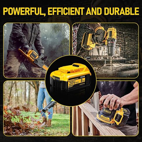 POWLAND 4-Pack 8000mAh 20V Max Replacement Battery for DeWalt DCB200, DCB205, DCB206, DCB207 – Compatible with DeWalt 20V Cordless Power Tools & Chargers (High-Capacity, Long-Lasting) in Saudi Arabia