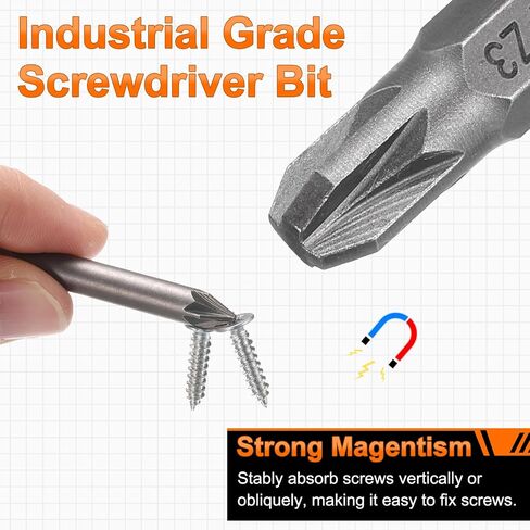 HARFINGTON PZ3 Screwdriver Bit 1/4" Hex Shank 25mm/1" Length Magnetic Phillips Slotted Hex Bits S2 Steel Screw Driver Bit Industrial Grade Electric Hexagon Drill Bits in Saudi Arabia