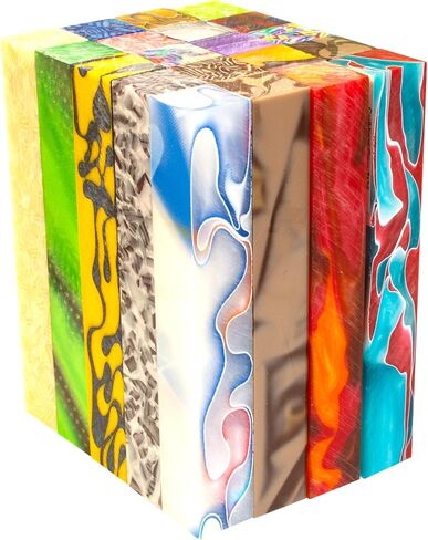 Color Splash Acrylic Resin Pen Blank 3/4" x 3/4" x 5"Patterns May Slightly Vary in Saudi Arabia