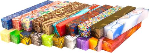 Color Splash Acrylic Resin Pen Blank 3/4" x 3/4" x 5"Patterns May Slightly Vary in Saudi Arabia