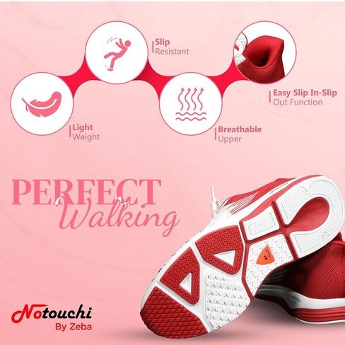 ZEBA Notouchi Hands Free Sneakers for Women – No Bend Slip On Women's Fashion Sneakers Design, All-Day Comfort - Slip Resistance – Ideal Womens Walking Shoes for Travel & Casual Wear in Kuwait