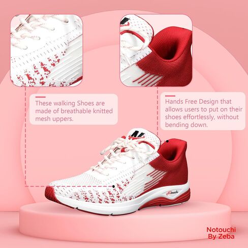 ZEBA Notouchi Hands Free Sneakers for Women – No Bend Slip On Women's Fashion Sneakers Design, All-Day Comfort - Slip Resistance – Ideal Womens Walking Shoes for Travel & Casual Wear in Kuwait