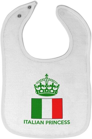 Toddler & Baby Bibs Burp Cloths Princesss Italian Princess Crown Countries Cotton Baby Items for Baby Girl & Boy White Design Only in Saudi Arabia