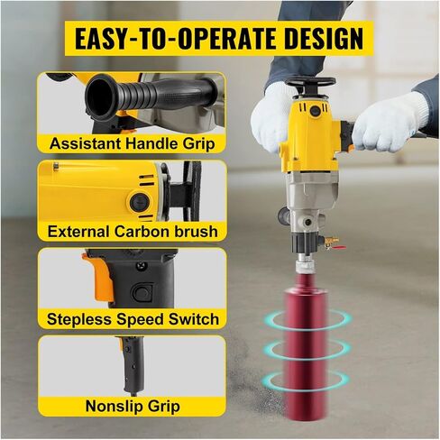1880W 2180W Handheld Diamond Core Drill Rig Concrete 110mm 130mm 160mm 180mm Wet/Dry Electric Stepless Speed Drilling Tool(110MM-1880W) in Saudi Arabia
