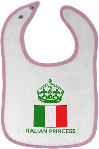Toddler & Baby Bibs Burp Cloths Princesss Italian Princess Crown Countries Cotton Baby Items for Baby Girl & Boy White Design Only in Saudi Arabia