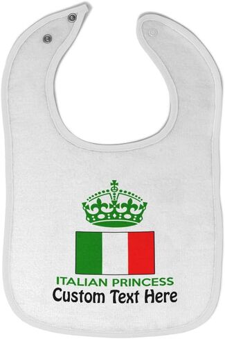 Toddler & Baby Bibs Burp Cloths Princesss Italian Princess Crown Countries Cotton Baby Items for Baby Girl & Boy White Design Only in Saudi Arabia