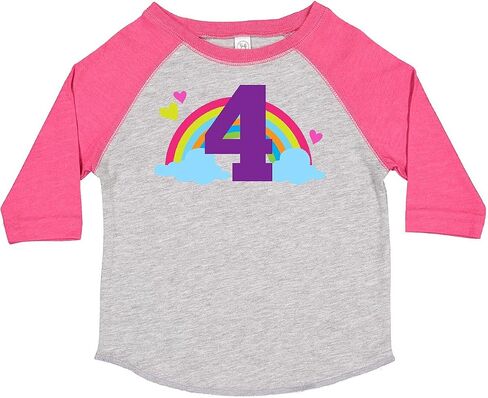 inktastic 4th Birthday Rainbow Toddler T-Shirt in Saudi Arabia