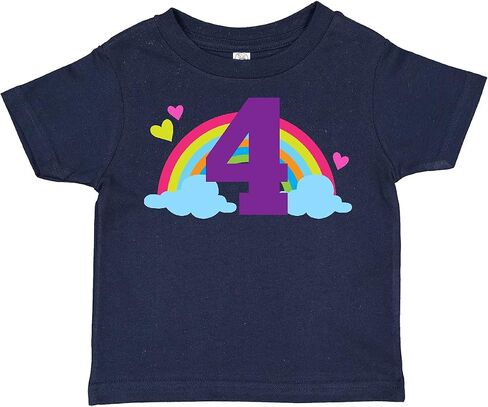 inktastic 4th Birthday Rainbow Toddler T-Shirt in Saudi Arabia