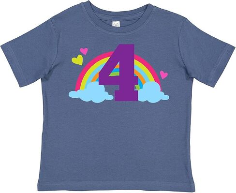 inktastic 4th Birthday Rainbow Toddler T-Shirt in Saudi Arabia