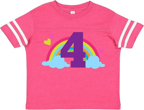 inktastic 4th Birthday Rainbow Toddler T-Shirt in Saudi Arabia