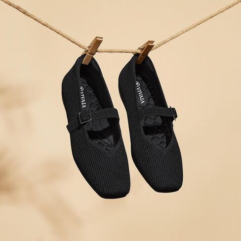 Vivaia Margot Walker Mary Jane Women Flat Shoes تنزلق على أحذية قابلة للغسل مربعًا مريحًا للعمل مع دعم القوس in Kuwait