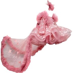 klfflgid طفل زهرة فتاة الفتاة فستان الفراشة مطرزة الترتر الدانتيل الدانتيل in Kuwait