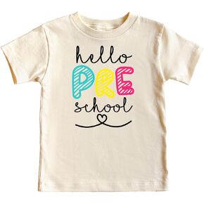 Olive Loves Apple Hello Preschool First Day of School Gift Back to School T-Shirt Back to School Shirts