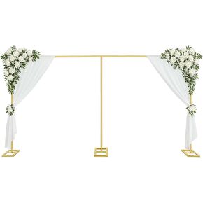 10x20ft Backdrop Stand Heavy Duty Pipe and Drape Backdrop Stand for Parties, Adjustable Pipe Kit Curtain Frame Stand for Photography Background Support,Wedding Arch Metal Frame (Gold)