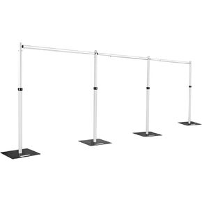 10x30Ft Pipe and Drape Stand, Heavy Duty Backdrop Stand, 6-10' Tall x 10-30' Wide Adjustable Pipe and Drape, Backdrop Stand, Aluminium Backdrop Stand for Event,Birthday Party and Wedding Decor