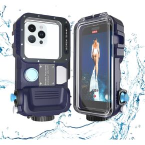 Professional Diving Phone Case, 131FT/40M Underwater Photography Housing, Bluetooth Connection - Button Control, Universal Waterproof Snorkeling Phone case for iPhone and Samsung Android