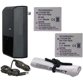 High Capacity Batteries (2 Units) + AC/DC Travel Charger Compatible with Canon PowerShot A3000 is + Krusell Multidapt Neck Strap (Black Finish)