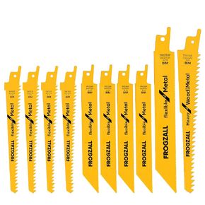 10 Pack Ultimate Reciprocating Saw Blade Set – Premium 6-9 Inch Blades for Wood & Metal Cutting, Pruning – Heavy-Duty Saw Blades with Secure Storage Box