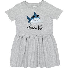 inktastic Shark Life Fun Shark with Sunglasses Toddler Dress