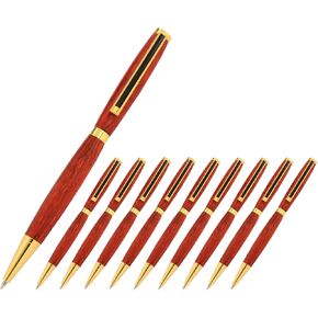 Slimline Pen Kit - Gold with Black Striped Clip, 10 Pack
