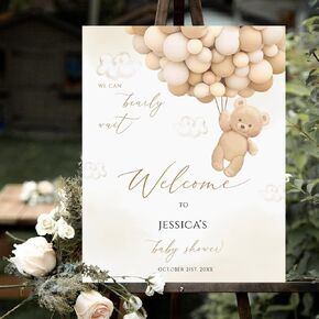 Baby Shower Welcome Sign, Baby Shower Welcome Poster, Baby Shower Sign, Bear Baby Shower Decorations, Custom Baby Shower Sign, Teddy Bear Baby Shower Welcome Sign, Pink Welcome Yard Sign, G4