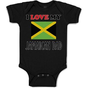 Cute Rascals Custom Baby Bodysuit I Love My Jamaican Dad Style B Boy & Girl Baby Clothes Funny Cotton