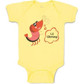 Cute Rascals Custom Baby Bodysuit Funny Shrimp Saying Lil Shrimp Seafood Funny Cotton