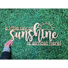 Wooden A Little Ray of Sunshine is Almost Here Sign for Backdrop,Sunshine Baby Shower Decorations,Rainbow Sunshine Party Decor