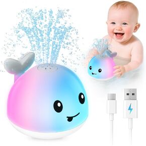 Baby Bath Toys for Kids Ages 1-3 & Babies 6-12 Months, Light Up Whale Sprinkler Water Pool Toys for Toddlers 2-4, 1 Year Old First Birthday Gifts for Infant Boys & Girls or Newborn Essentials
