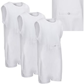 Kaycey Special Needs Adaptive Clothing with TUBE ACCESS for Children - SLEEVELESS Bodysuit for Boys & Girls, 3 Pack