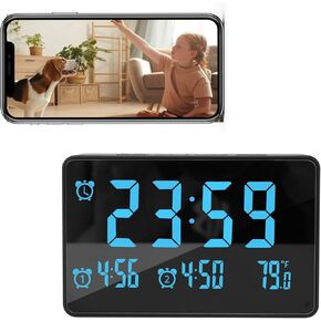 1080P WiFi Security Camera Clock - Indoor Nanny Cam with Motion Detection & Night Vision for Baby Monitoring and Pet Surveillance