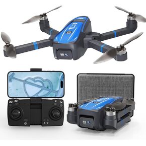 طائرة TL16 بدون فرش بدون فرش مع كاميرا 1080 بكسل ، طائرة بدون طيار FPV للبالغين ، وضع التدفق البصري وضع مقطوعة الرأس 90 درجة عدسة قابلة للتعديل ، Quadcopter قابلة للطي للمبتدئين ، الأزرق