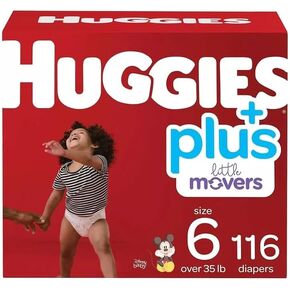 Huggies Plus Diapers, Size 6 (35+ Pounds), 116 Count