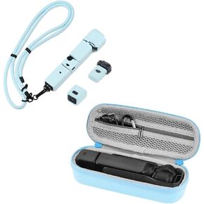 Pocket 3 غطاء سيليكون وبلاني ، حزام Crossbody Case للوقاية لـ DJI Osmo Pocket 3 Accessories Case Case ، تخزين نايلون محمول حقيبة صلبة حامي صغيرة