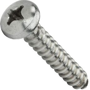 #10 x 2-1/2" Pan Head Sheet Metal Screws, Stainless Steel 18-8, Full Thread, Bright Finish, Self-Tapping, Quantity 50 by Fastenere