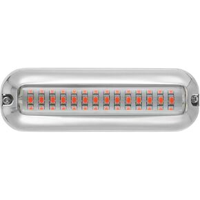 2pcs Waterproof Marine Boat Lights, Marine LED Underwater Lights, Stainless steel waterproof underwater lighting, 42 * 1500LM LED light source and 120° wide-angle angle, Red